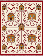 Sweet Gingerbread Village Holiday Rug