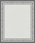 Elegant Black Leaf Border Soft Gray Rug