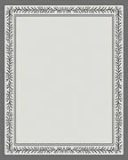 Elegant Black Leaf Border Soft Gray Rug