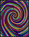 Vibrant Swirl Rainbow Ribbons Rug