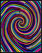 Vibrant Swirl Rainbow Ribbons Rug