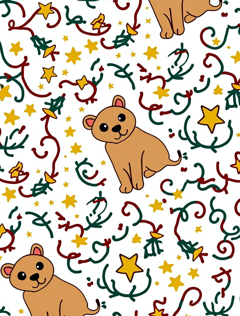 Whimsical Cubs And Swirling Stars Rug