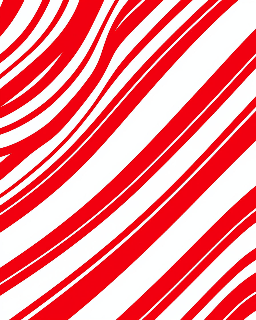 Bold Red Curved Stripe Rug