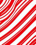 Bold Red Curved Stripe Rug