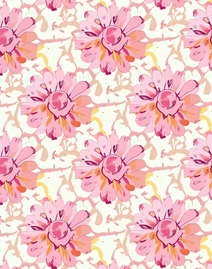 Vibrant Pink Watercolor Floral Rug