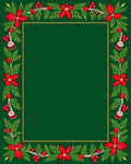 Festive Red Poinsettia Pine Border Rug