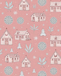 Pink Cottage Winter Village Collection Rug