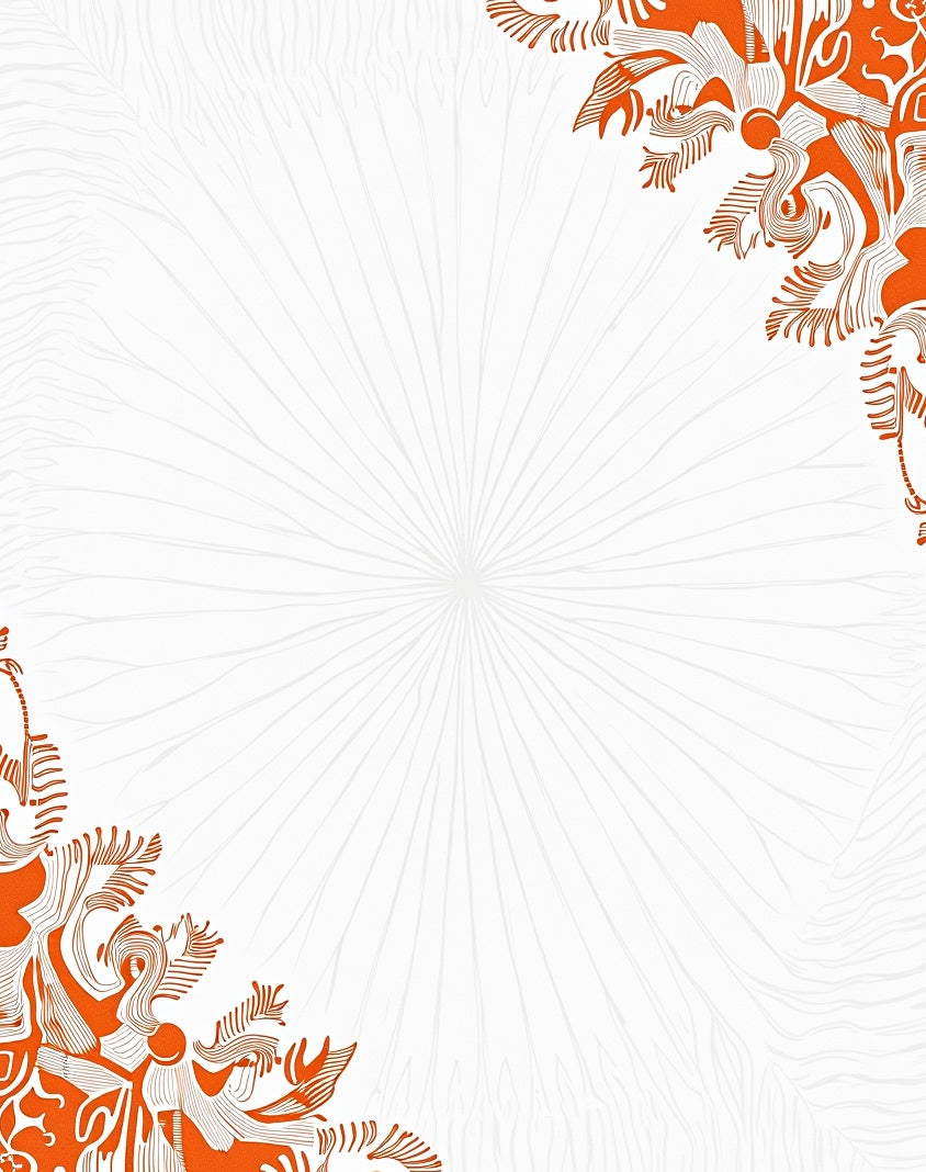 Vibrant Orange Floral Burst Rug