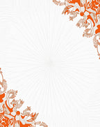 Vibrant Orange Floral Burst Rug