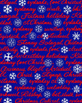 Red Script Snowflakes Christmas Rug