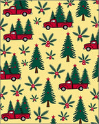 Red Truck Christmas Tree Garland Rug