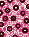 Retro Pink Vinyl Circles Rug