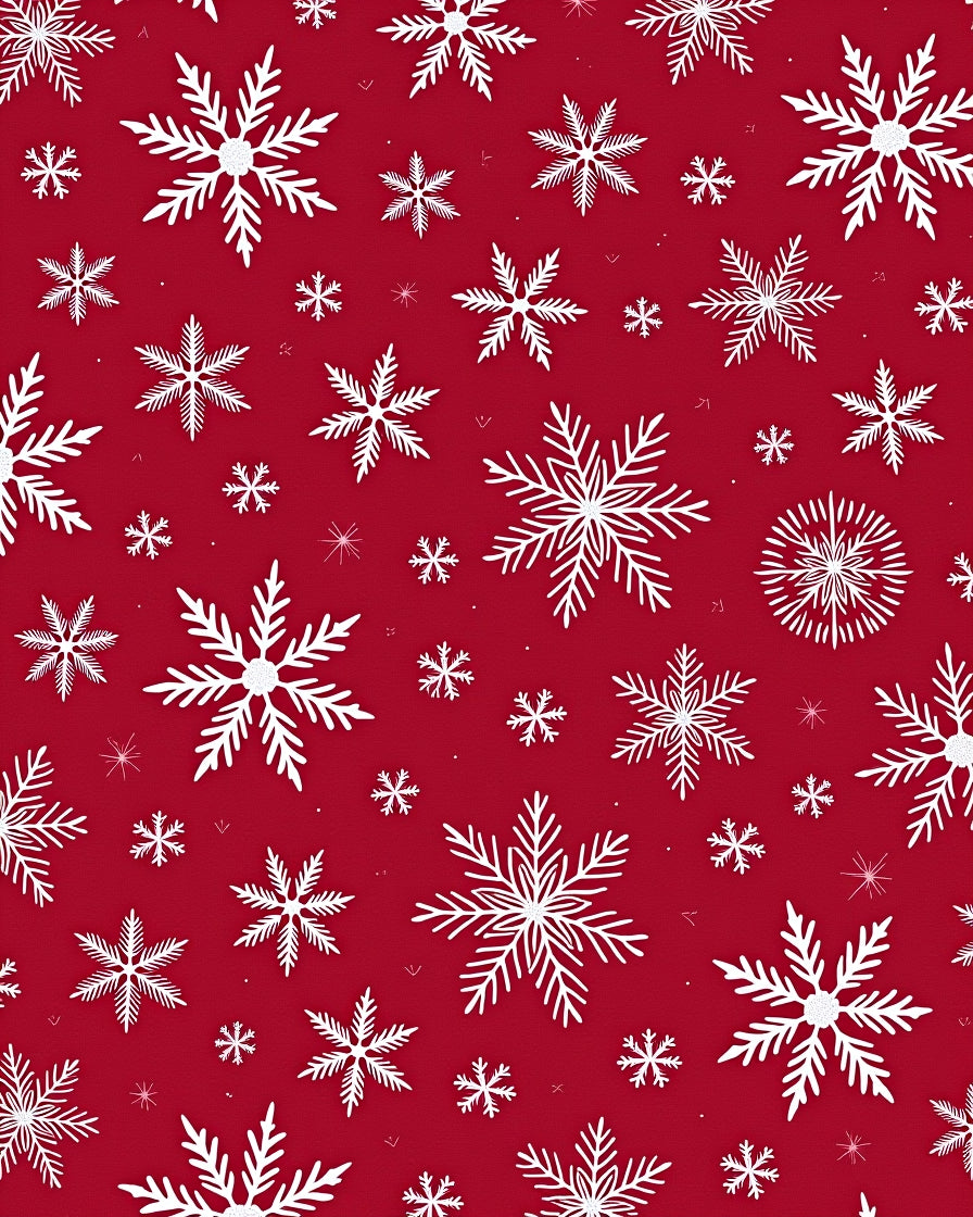 Crimson Snowfall Winter Flurry Rug