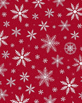 Crimson Snowfall Winter Flurry Rug