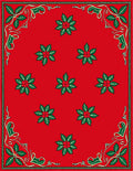 Vibrant Christmas Poinsettia Border Rug