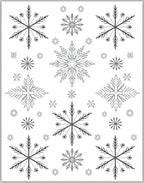 Winter Snowflakes Black White Arrangement Rug
