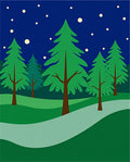 Forest Night Sky Woodland Scene Rug