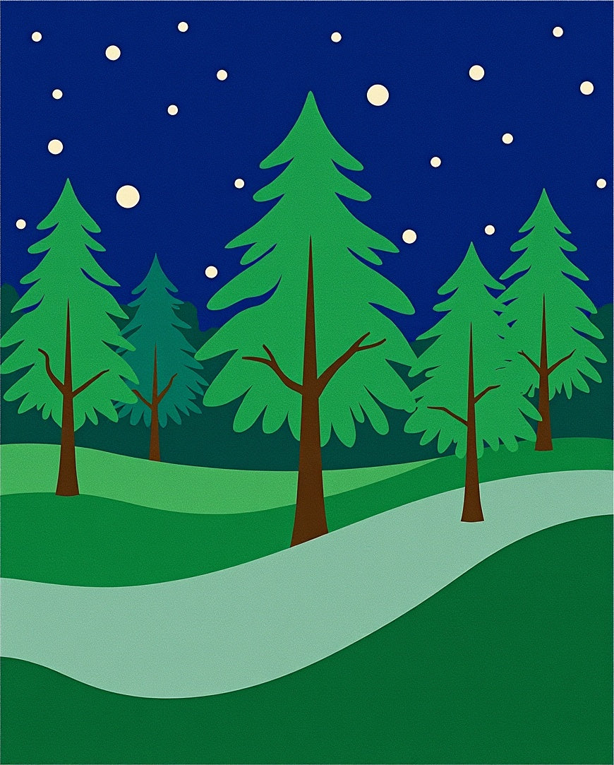 Forest Night Sky Woodland Scene Rug