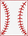 Red Baseball Stitch Border Rug