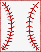 Red Baseball Stitch Border Rug