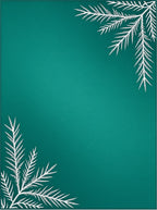 White Fern Sprigs Teal Rug