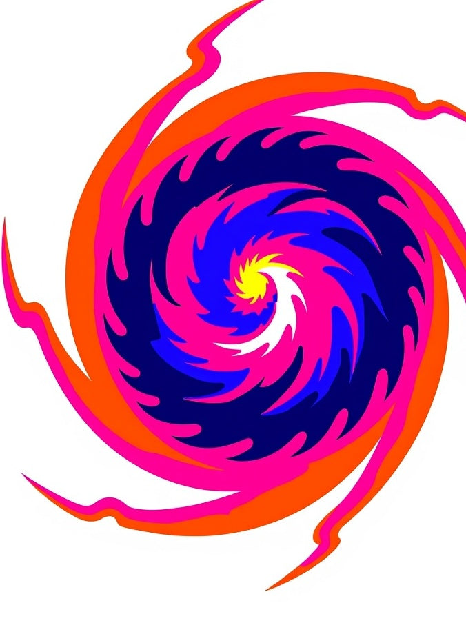 Vibrant Neon Swirl Galaxy Rug