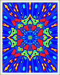 Vibrant Blue Central Geometric Burst Rug