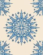Indigo Blue Feathered Medallion Collage Rug