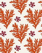 Orange Coral Berry Cluster Rug