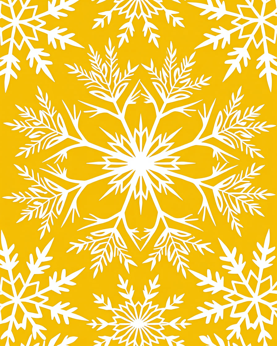 Golden Snowflake Radiance Rug