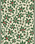 Cream Green Berry Leaf Garland Rug