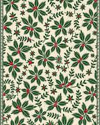 Cream Green Berry Leaf Garland Rug
