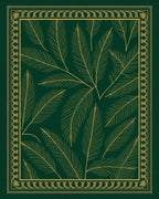 Emerald Feather Outline Border Rug