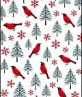 Red Cardinal Snowscape Trees Rug