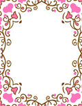 Pink Heart Vine Border Rug