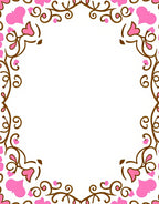 Pink Heart Vine Border Rug