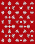 Classic White Snowflake Festive Red Rug