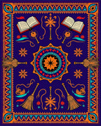 Mystical Crimson and Teal Brooms Rug