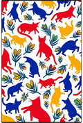 Whimsical Cat and Flower Collage Rug