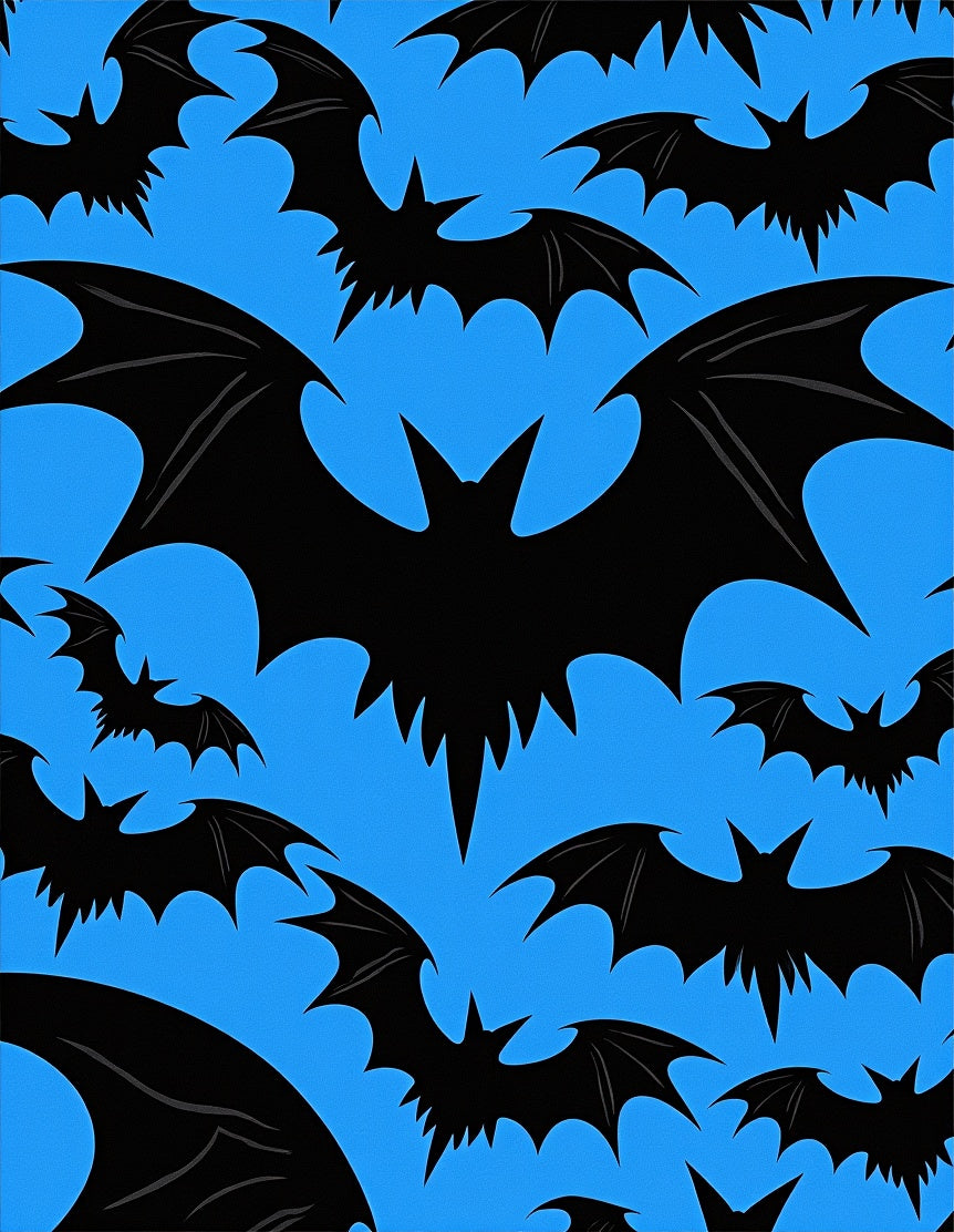 Black Bats Against Bright Blue Sky Rug