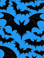Black Bats Against Bright Blue Sky Rug
