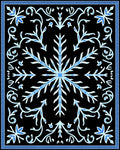 Winter Blue Snowflake Foliage Art Rug