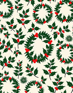 Holiday Holly Wreath Arrangement Rug