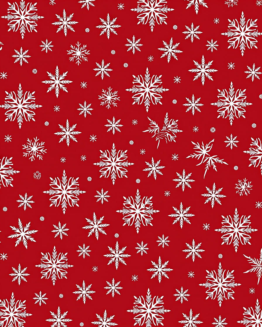 Crimson Red Snowflake Scatter Rug