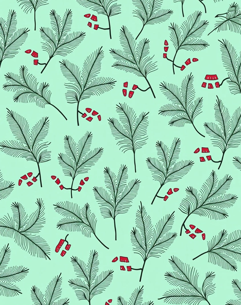 Foilage Red Berry Sprig Rug