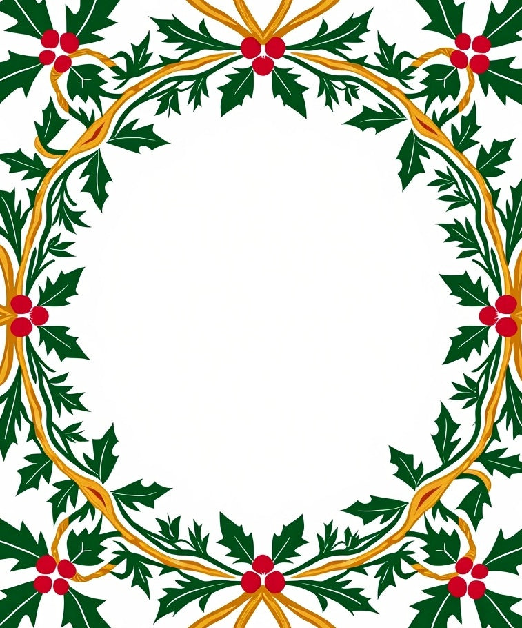 Green Holly Berry Garland Accent Rug