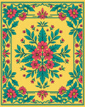 Vibrant Yellow Floral Blossom Rug