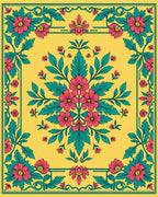 Vibrant Yellow Floral Blossom Rug