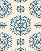 Deep Blue Snowflake Mandala Harmony Rug