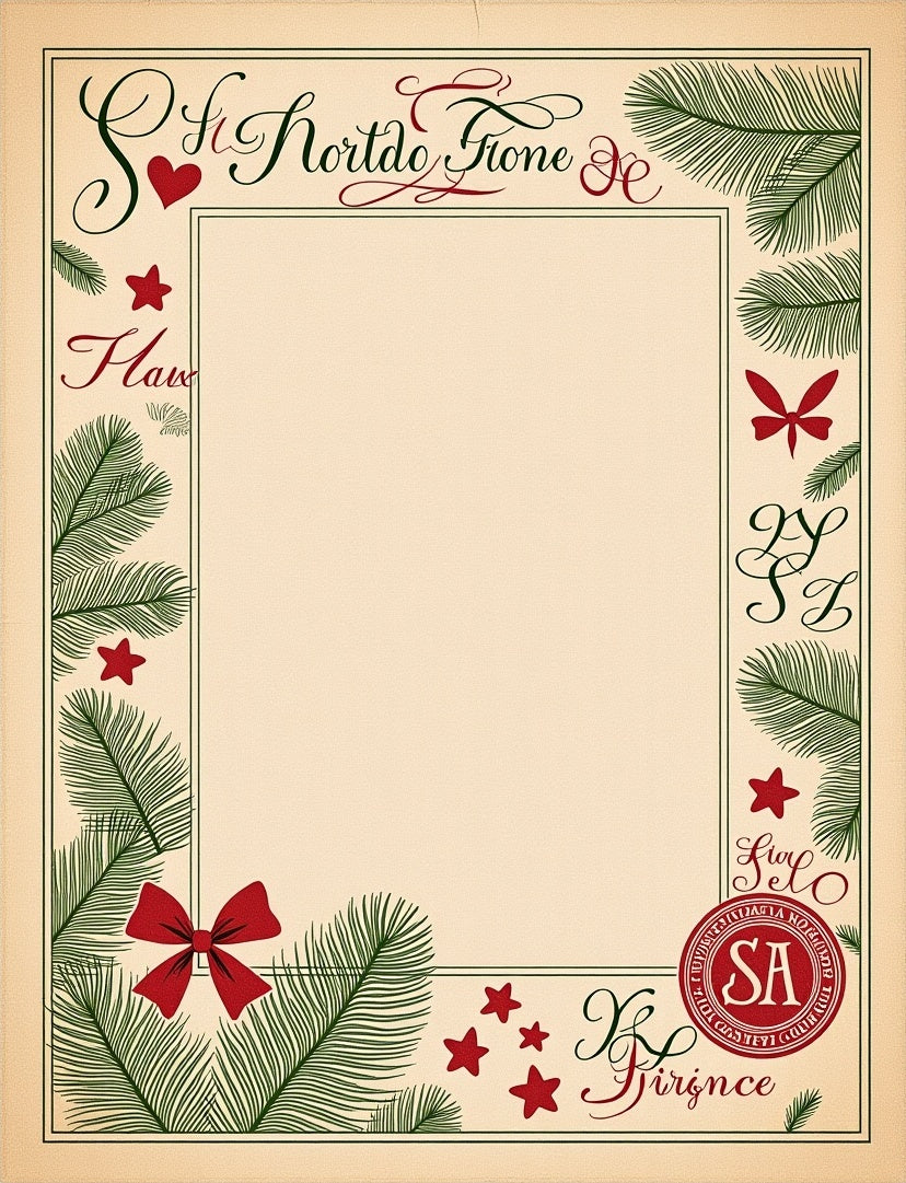 Festive Green Pine Sprigs Red Bows Rug